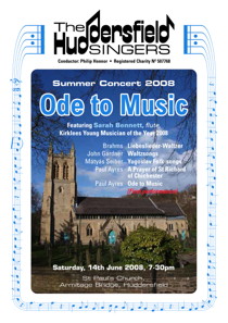 Summer Concert 2008 programme cover