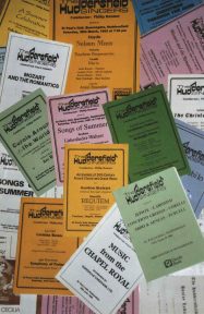 Posters and programme booklets from the early 1990s [Photo: John Broscombe]